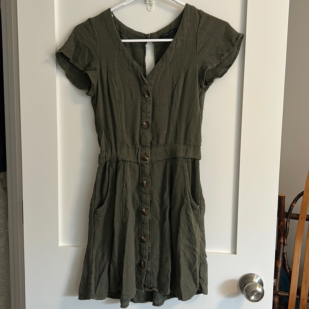Olive green AE dress XS